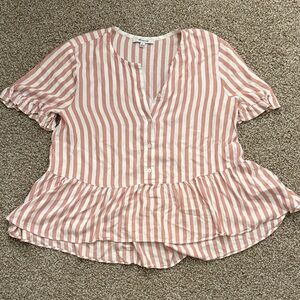 Madewell Striped Peplum Top, Size M